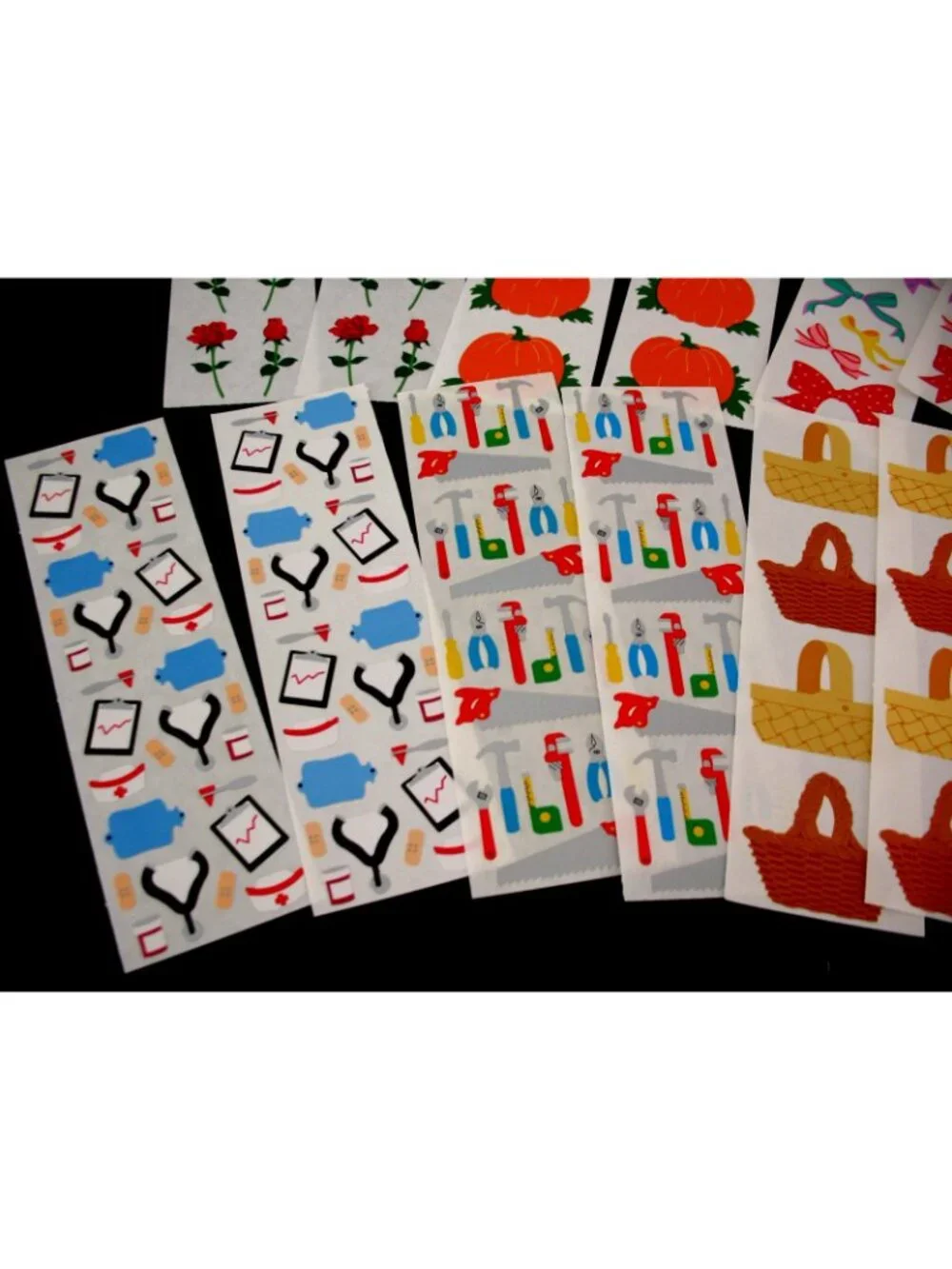 Mrs. Grossman Stickers, 20 Strips Roses, Doctor, Pumpkins, School, Crayons